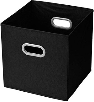 cubo negro de almacenaje juguetes