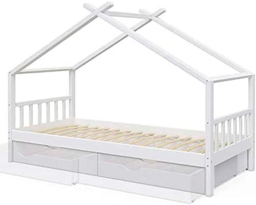 cama casita Montessori con cajones y almacenamiento