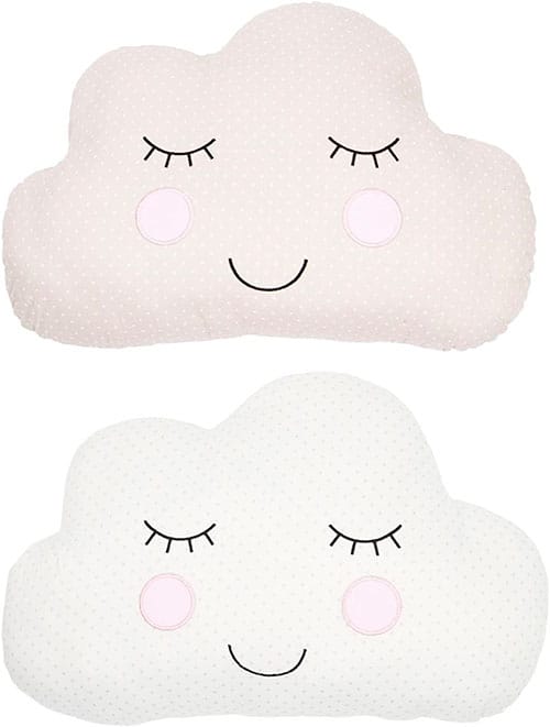 Dos cojines en forma de nubes