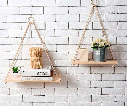 Baldas de madera con cuerda para colgar